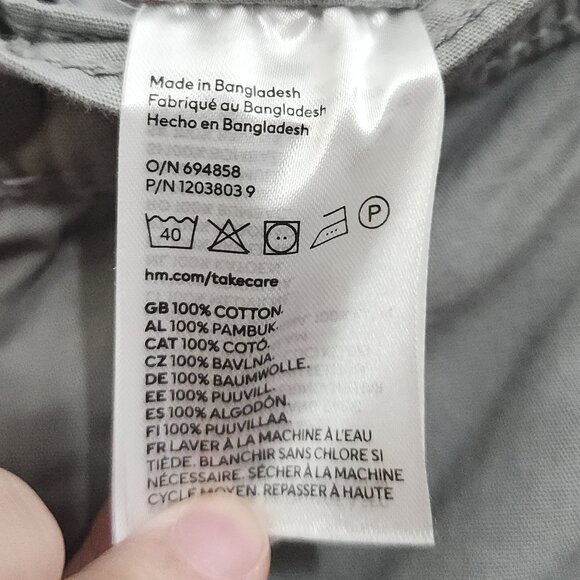 Divided by H&M gray cargo pants low rise baggy Y2K streetwear size 18 - Picture 12 of 14